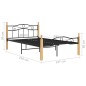 vidaXL Estructura de cama madera maciza roble metal negro 120x200 cm