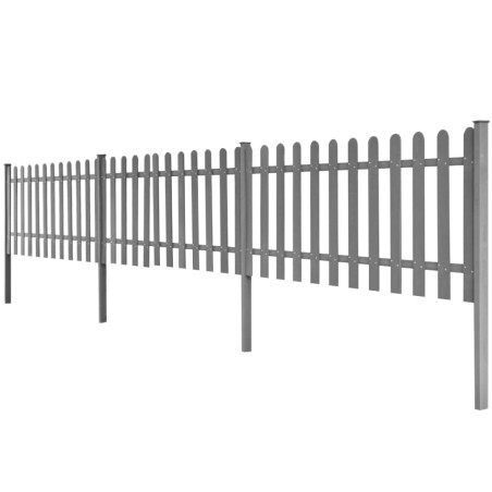 vidaXL Valla de jardín con postes 3 piezas WPC 600x80 cm