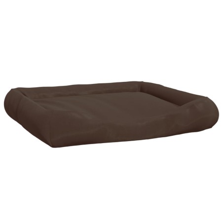 vidaXL Cojín para perros con almohadas tela oxford marrón 115x100x20cm