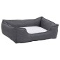 vidaXL Cama de perro felpa apariencia de lino gris y blanca vidaXL Cama de perro felpa apariencia de lino gris y blanca