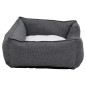 vidaXL Cama de perro felpa apariencia de lino gris y blanca vidaXL Cama de perro felpa apariencia de lino gris y blanca