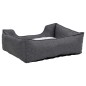 vidaXL Cama de perro felpa apariencia de lino gris y blanca vidaXL Cama de perro felpa apariencia de lino gris y blanca
