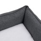 vidaXL Cama de perro felpa apariencia de lino gris y blanca vidaXL Cama de perro felpa apariencia de lino gris y blanca