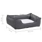 vidaXL Cama de perro felpa apariencia de lino gris y blanca vidaXL Cama de perro felpa apariencia de lino gris y blanca