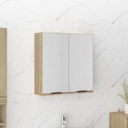 vidaXL Armario de baño con espejo color roble Sonoma 64x20x67 cm