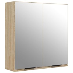 vidaXL Armario de baño con espejo color roble Sonoma 64x20x67 cm