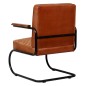 vidaXL Sillón de cuero auténtico marrón claro vidaXL Sillón de cuero auténtico marrón claro