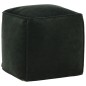 vidaXL Puf terciopelo de algodón verde bosque 40x40x40 cm
