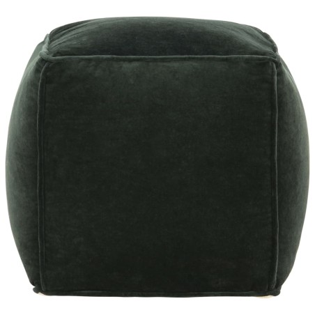vidaXL Puf terciopelo de algodón verde bosque 40x40x40 cm