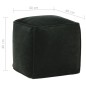 vidaXL Puf terciopelo de algodón verde bosque 40x40x40 cm