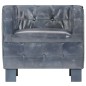vidaXL Sillón con diseño de cubo cuero auténtico gris vidaXL Sillón con diseño de cubo cuero auténtico gris