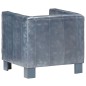 vidaXL Sillón con diseño de cubo cuero auténtico gris vidaXL Sillón con diseño de cubo cuero auténtico gris