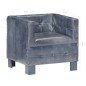 vidaXL Sillón con diseño de cubo cuero auténtico gris vidaXL Sillón con diseño de cubo cuero auténtico gris