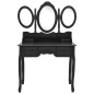 vidaXL Tocador con taburete y espejo triple plegable negro vidaXL Tocador con taburete y espejo triple plegable negro