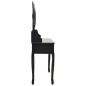 vidaXL Tocador con taburete y espejo triple plegable negro vidaXL Tocador con taburete y espejo triple plegable negro