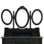 vidaXL Tocador con taburete y espejo triple plegable negro vidaXL Tocador con taburete y espejo triple plegable negro