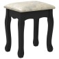 vidaXL Tocador con taburete y espejo triple plegable negro vidaXL Tocador con taburete y espejo triple plegable negro