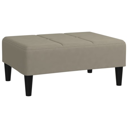vidaXL Reposapiés de terciopelo gris claro 78x56x32 cm