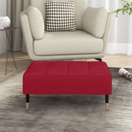 vidaXL Reposapiés de terciopelo rojo vino tinto 78x56x32 cm