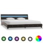 vidaXL Estructura de cama con LED cuero sintético gris 150x200 cm vidaXL Estructura de cama con LED cuero sintético gris 150x200 cm