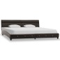 vidaXL Estructura de cama con LED cuero sintético gris 150x200 cm vidaXL Estructura de cama con LED cuero sintético gris 150x200 cm