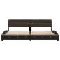 vidaXL Estructura de cama con LED cuero sintético gris 150x200 cm vidaXL Estructura de cama con LED cuero sintético gris 150x200 cm