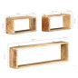 vidaXL Juego de estantes cubo de pared 3 piezas madera maciza de mango vidaXL Juego de estantes cubo de pared 3 piezas madera maciza de mango