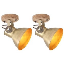 vidaXL Lámparas de pared/techo industrial 2 uds latón 20x25 cm E27