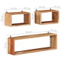 vidaXL Juego de estantes cubo de pared 3 pzas madera maciza de acacia vidaXL Juego de estantes cubo de pared 3 pzas madera maciza de acacia
