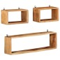 vidaXL Juego de estantes cubo de pared 3 pzas madera maciza de acacia vidaXL Juego de estantes cubo de pared 3 pzas madera maciza de acacia