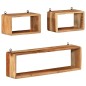 vidaXL Juego de estantes cubo de pared 3 pzas madera maciza de acacia vidaXL Juego de estantes cubo de pared 3 pzas madera maciza de acacia