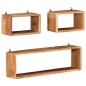 vidaXL Juego de estantes cubo de pared 3 pzas madera maciza de acacia vidaXL Juego de estantes cubo de pared 3 pzas madera maciza de acacia