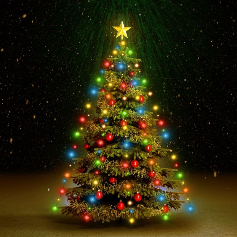 vidaXL Red de luces de árbol de Navidad 150 LEDs de colores 150 cm vidaXL Red de luces de árbol de Navidad 150 LEDs de colores 150 cm