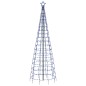 vidaXL Árbol de Navidad cono con estacas 570 LEDs azul 300 cm