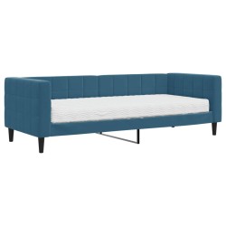 vidaXL Sofá cama con colchón terciopelo azul 80x200 cm