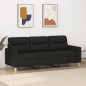 vidaXL Sofá de 3 plazas de tela negro 180 cm vidaXL Sofá de 3 plazas de tela negro 180 cm