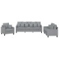 vidaXL Juego de sofás con cojines 3 piezas tela gris claro vidaXL Juego de sofás con cojines 3 piezas tela gris claro