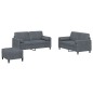 vidaXL Juego de sofás con cojines 3 piezas terciopelo gris oscuro vidaXL Juego de sofás con cojines 3 piezas terciopelo gris oscuro