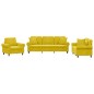 vidaXL Juego de sofás con cojines 3 piezas terciopelo amarillo vidaXL Juego de sofás con cojines 3 piezas terciopelo amarillo