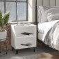 vidaXL Mesitas de noche con patas de metal 2 uds blanco 40x30x50 cm