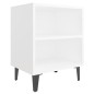 vidaXL Mesitas de noche con patas de metal 2 uds blanco 40x30x50 cm