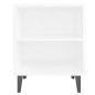 vidaXL Mesitas de noche con patas de metal 2 uds blanco 40x30x50 cm