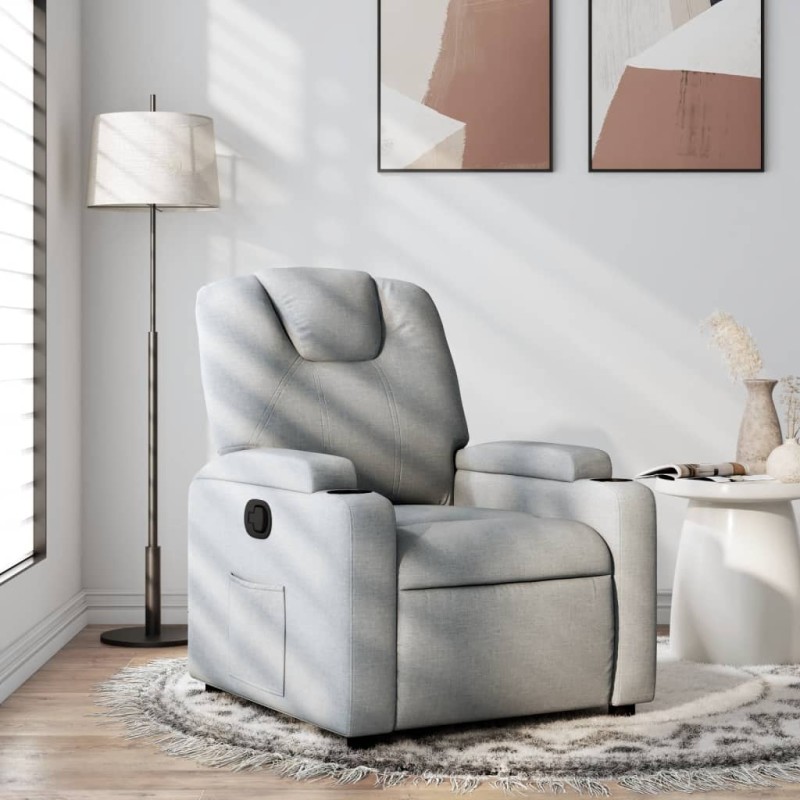 vidaXL Sillón reclinable de tela gris claro vidaXL Sillón reclinable de tela gris claro