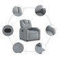 vidaXL Sillón reclinable de tela gris claro vidaXL Sillón reclinable de tela gris claro