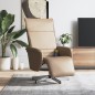 vidaXL Sillón reclinable con reposapiés cuero sintético capuchino vidaXL Sillón reclinable con reposapiés cuero sintético capuchino