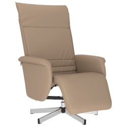 vidaXL Sillón reclinable con reposapiés cuero sintético capuchino