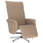 vidaXL Sillón reclinable con reposapiés cuero sintético capuchino vidaXL Sillón reclinable con reposapiés cuero sintético capuchino