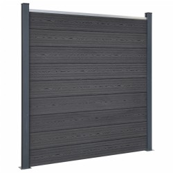 vidaXL Juego de paneles de valla WPC gris 180x186 cm
