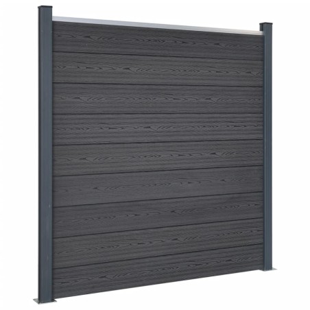 vidaXL Juego de paneles de valla WPC gris 180x186 cm