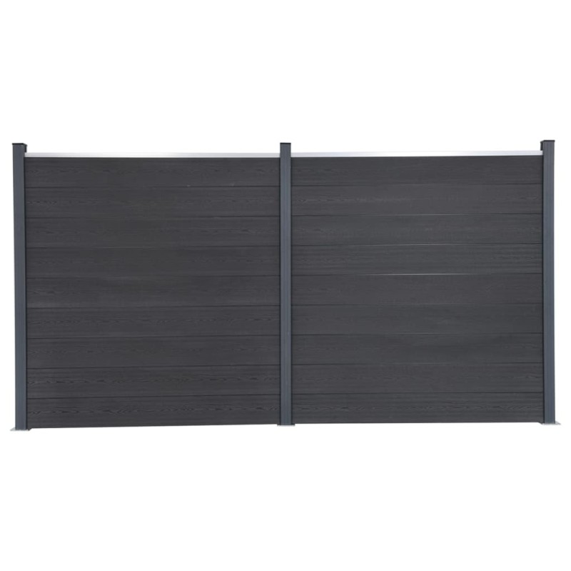 vidaXL Juego de paneles de valla WPC gris 353x186 cm vidaXL Juego de paneles de valla WPC gris 353x186 cm
